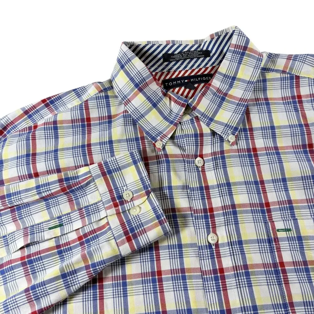 Tommy Hilfiger Long Sleeve Checkered Stripe Design - Men's Sz XL